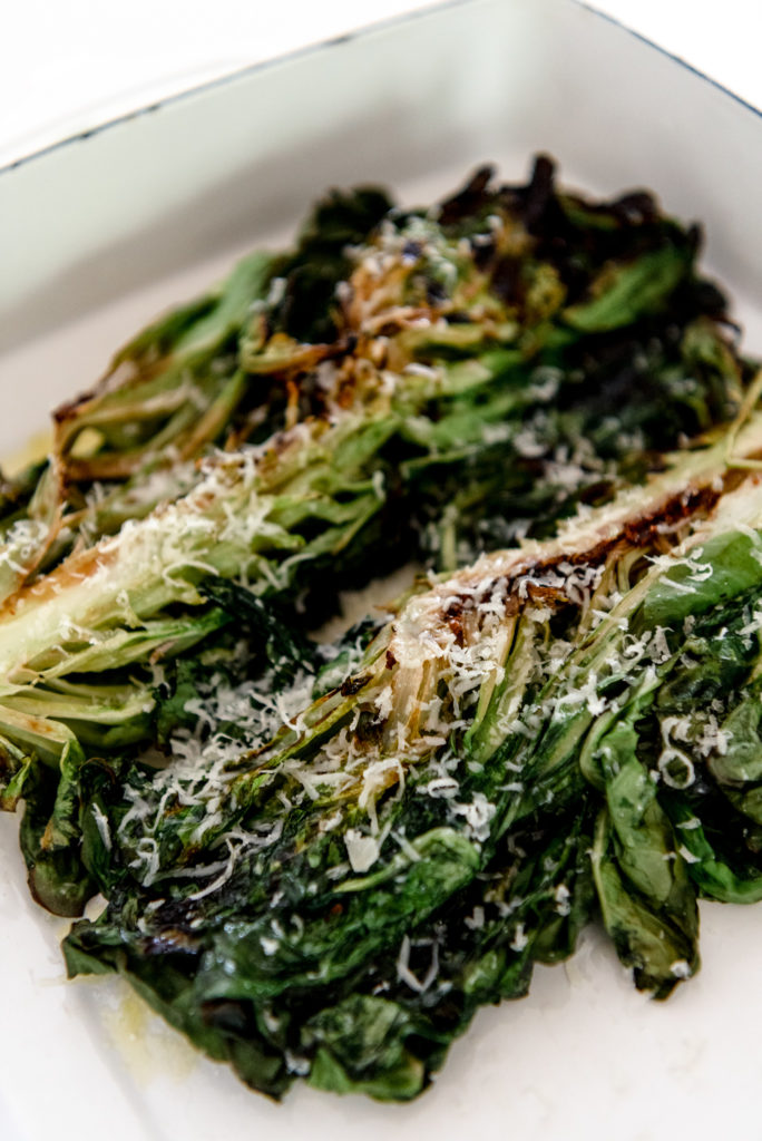 grilled lettuce with parmesan cheese